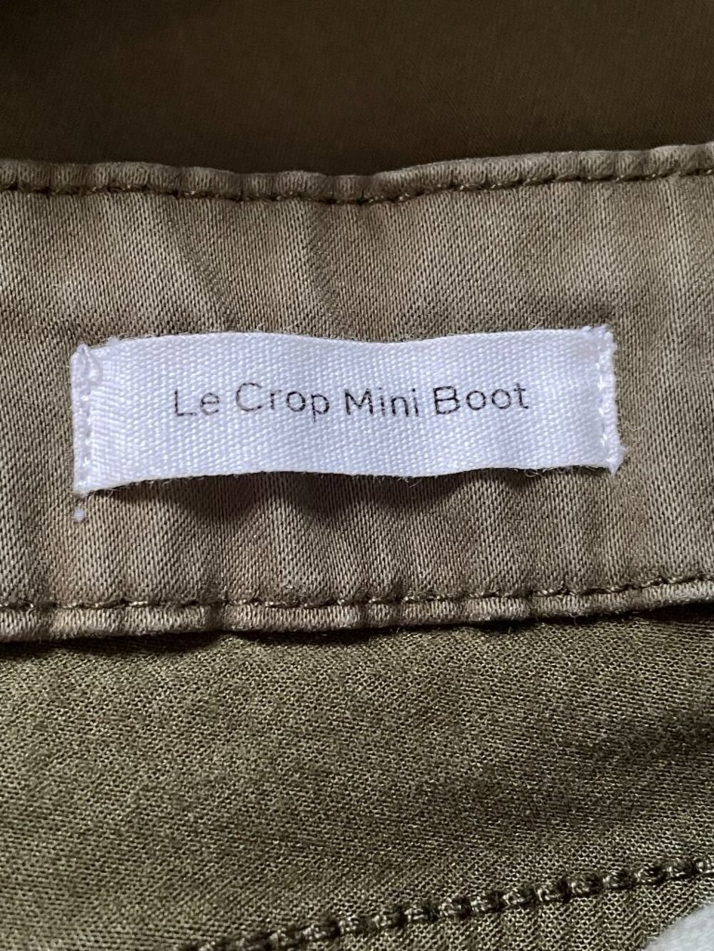 FRAME Le Crop Mini Boot Pants Size 31 Washed Army Olive Green Stretch - Picture 11 of 13